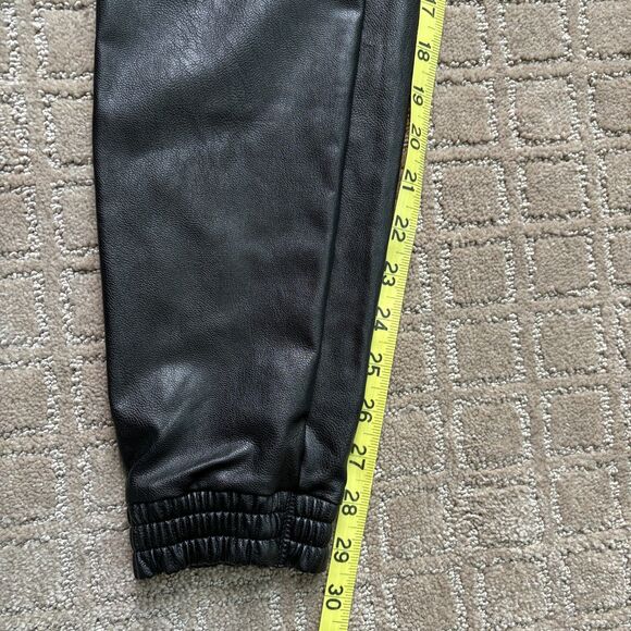 SPANX Faux Leather Joggers Women's Small Black Pull On Fall Winter Moto Sexy - Picture 7 of 7